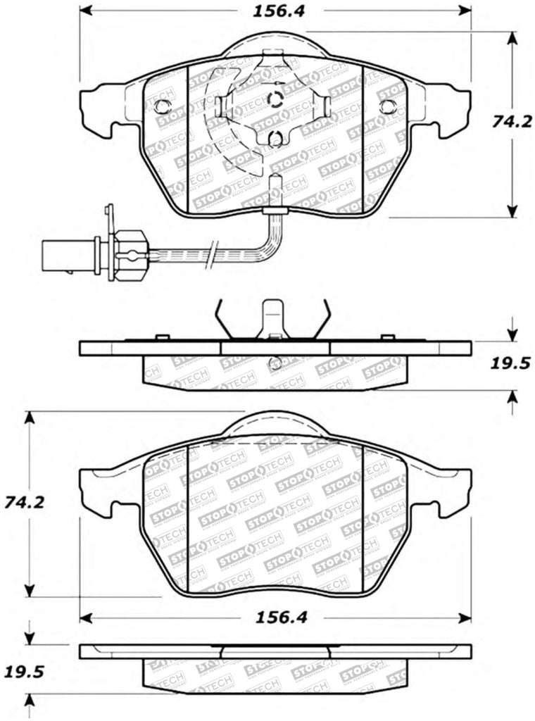 StopTech Street Disc Rear Brake Pads - 305.08400