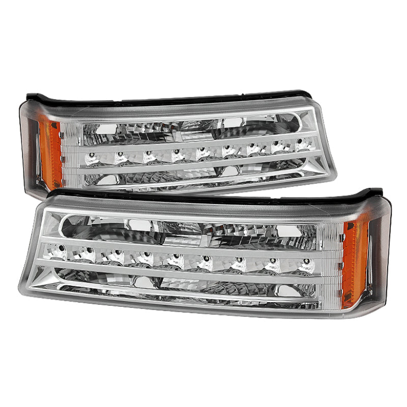 Xtune Chevy Silverado 03-06 / Avalanche 02-06 LED Bumper Lights Chrome CBL-JH-CS03-LED-C SPYDER