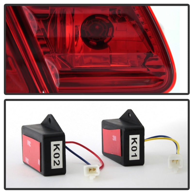 Xtune Mercedes Benz W210 E-Class 96-02 LED Tail Lights Red Clear ALT-CL-MBW210-LED-RC SPYDER