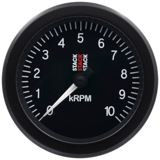 Autometer Stack Sport 88mm 0-10K RPM Tachometer - Black ST100-010