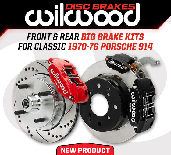 Wilwood 70-76 Porsche 914 Rear Powerlite Brake Kit Dilled & Slotted - Black Wilwood