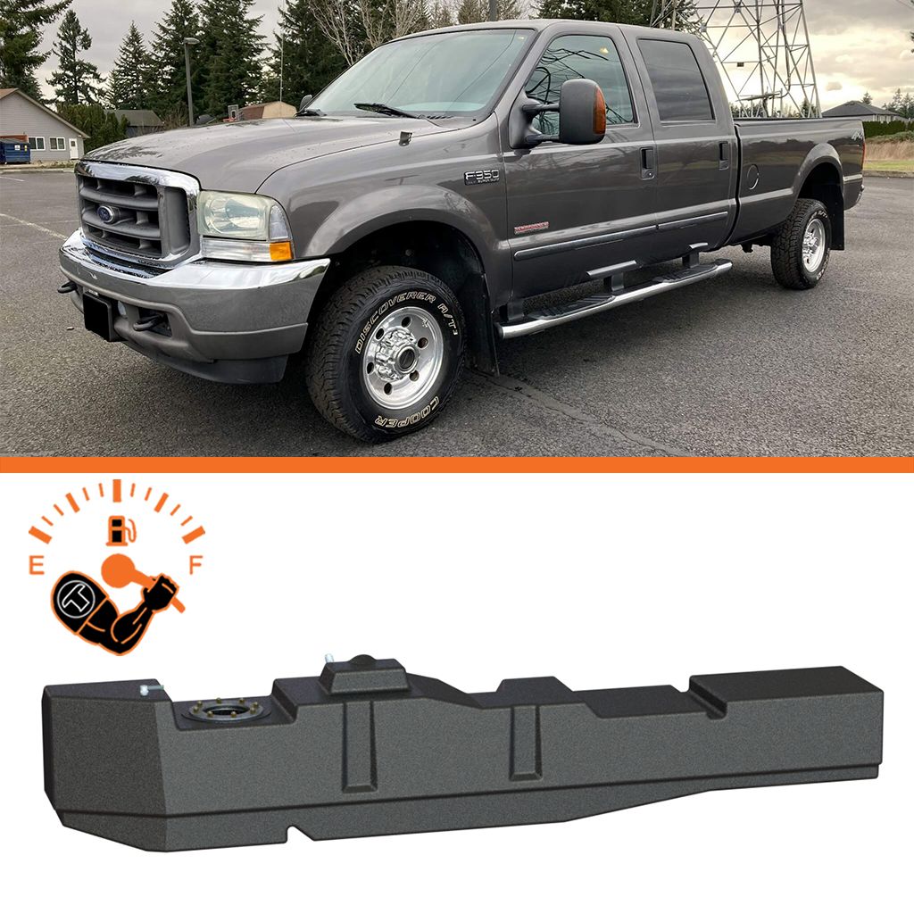 Titan Gen 7 XXL Mid-Ship Fuel Tank – Fits 1999–2007 Ford F250/F350 Crew Cab Long Bed, Power Stroke Diesel | Part #7020399