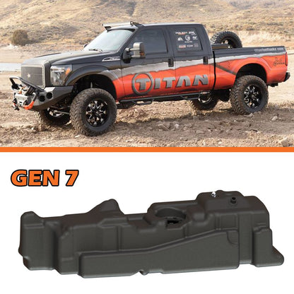 Titan Gen 7 XXL Mid-Ship Fuel Tank – Fits 2011–2016 Ford F250/F350 Crew Cab Short Bed, Power Stroke Diesel | Part #7021211
