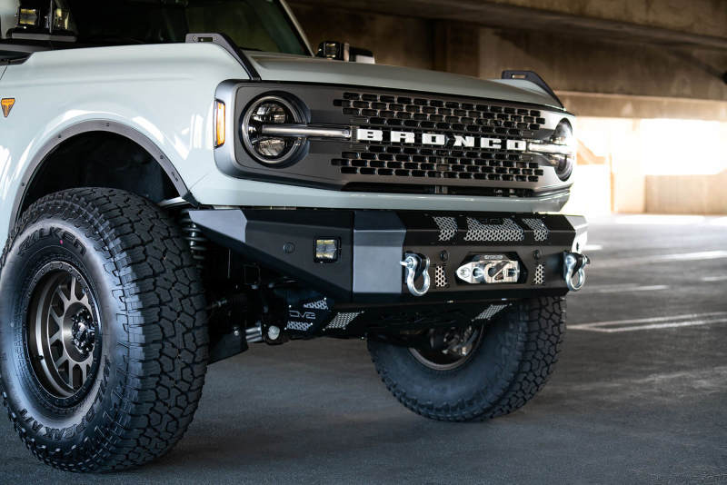 DV8 Offroad 2021+ Ford Bronco Front Bumper Winch Capable w/ Optional Bull Bar/Aux Light Opening DV8 Offroad