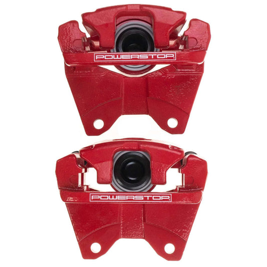 Power Stop 07-18 Jeep Wrangler JK Rear Red Caliper Pair w/Bracket PowerStop