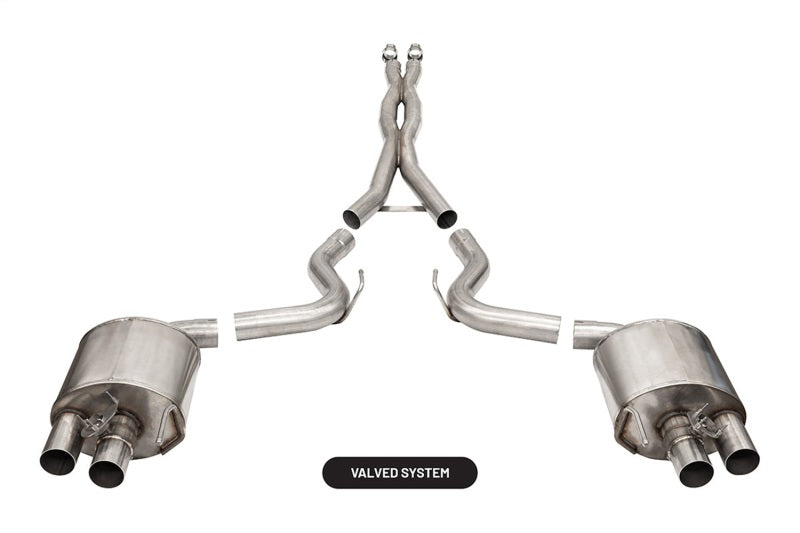 Corsa 2015-2020 Ford Mustang GT350/R 5.2L V8 Dual Rear Cat-Back- Stainless Dual Rear Exit CORSA Performance