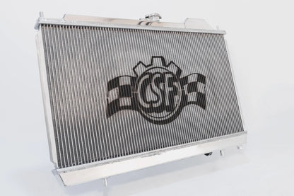 CSF 7075B 1996-2007 Mitsubishi Lancer Evolution (MT)ALUMINUM “Full slim” radiator w/ adjustable -16 or slip-on fittings & 12″ SPAL FAN/shroud - Black CSF