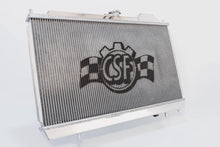 Load image into Gallery viewer, CSF 7075B 1996-2007 Mitsubishi Lancer Evolution (MT)ALUMINUM “Full slim” radiator w/ adjustable -16 or slip-on fittings &amp; 12″ SPAL FAN/shroud - Black