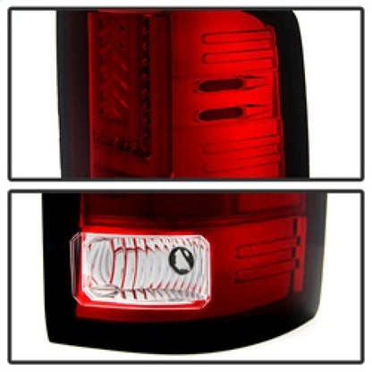 Spyder GMC Sierra 14-16 LED Tail Lights Red Clear ALT-YD-GS14-LBLED-RC SPYDER