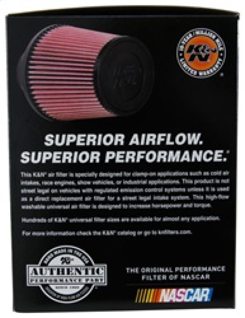 K&N Universal Rubber Filter 3 1/2inch ID FLG / 6inch Base / 4-5/8inch Top / 6inch Height K&N Engineering