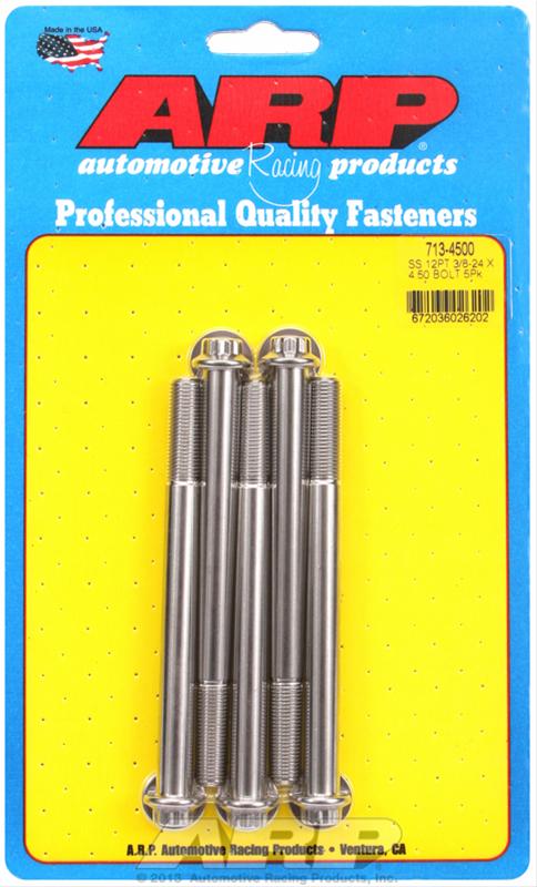 ARP 3/8in -24 x 4.500 12pt SS Bolts (5/pkg)
