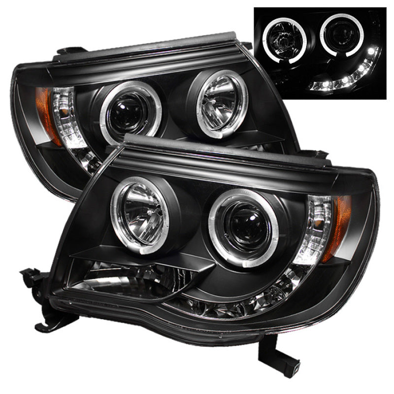 Spyder Toyota Tacoma 05-11 Projector Headlights LED Halo LED Black High H1 Low H1 PRO-YD-TT05-HL-BK SPYDER