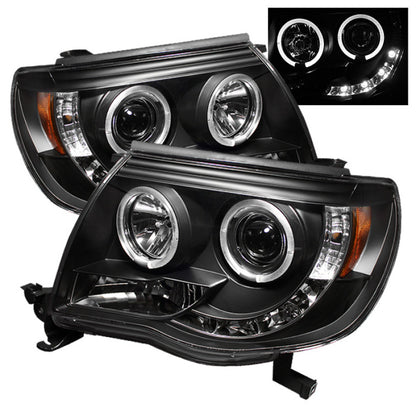 Spyder Toyota Tacoma 05-11 Projector Headlights LED Halo LED Black High H1 Low H1 PRO-YD-TT05-HL-BK SPYDER