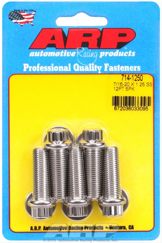 ARP 7/16in -20 x 1.250 12pt SS Bolts (5/pkg)