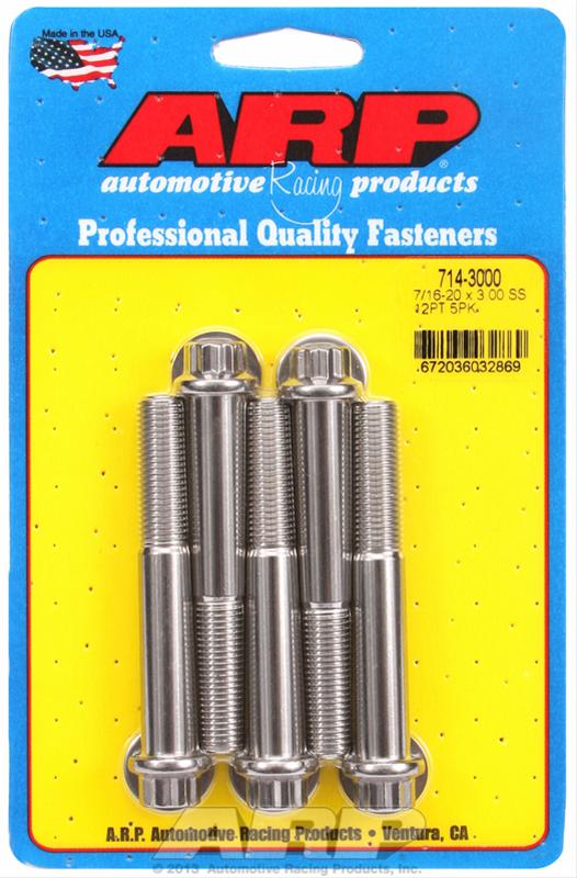 ARP 7/16in - 20 x 3.000in UHL 12pt SS Bolt Kit
