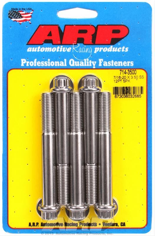 ARP 7/16 -20 x 3.500 12pt SS Bolts (5/pkg)