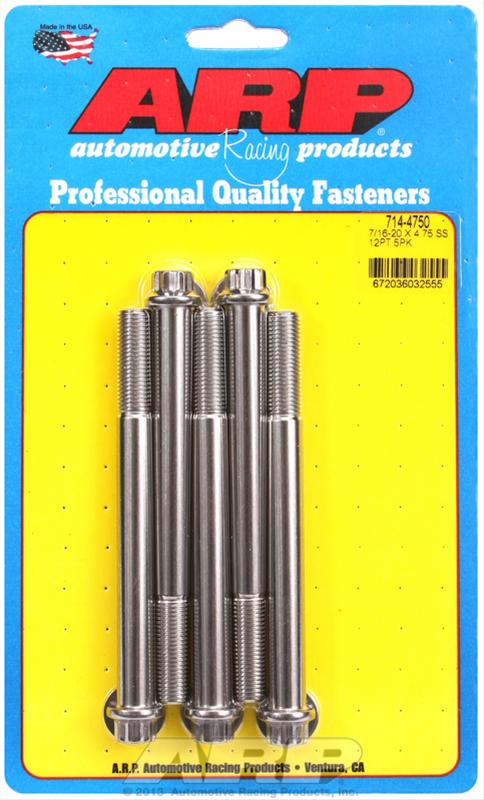 ARP 7/16 -20 x 4.7500 12pt SS Bolts (5/pkg)