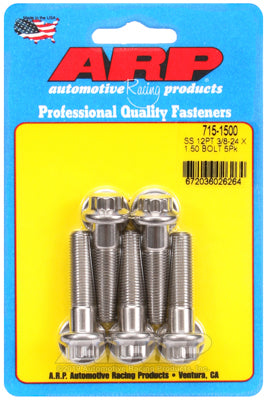 ARP 3/8 in.-24 RH Thread, 1.500 in 12 Point SS 300 Bolts - Set of 5