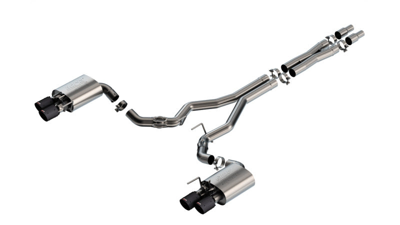 Borla 2024 Ford Mustang GT 5.0L V8 w/ Active Exhaust ATAK Cat-Back Exhaust System - Carbon Fiber Borla