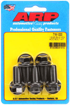 ARP 1/2in-20 x 1.000in UHL 9/16 Hex Black Oxide Bolts (5/pkg)