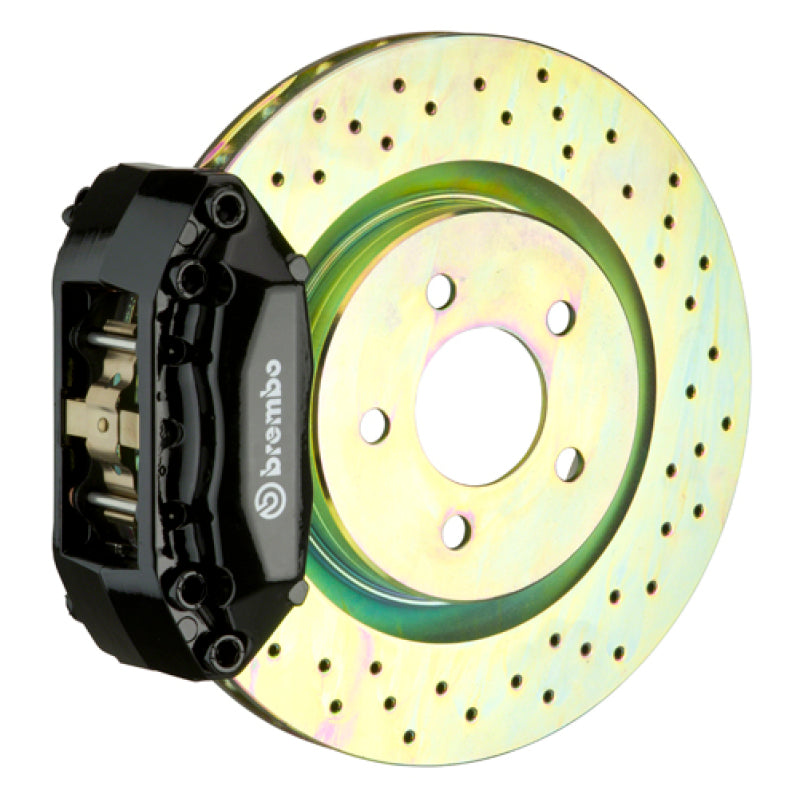 Brembo 05-10 Jetta (Mk5) Front GT BBK 4 Piston Cast 2pc 330x28 1pc Rotor Drilled-Black Brembo
