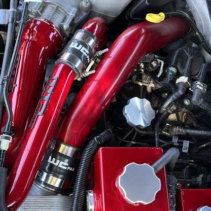 Wehrli 15-24 Ford 6.7L Power Stroke 3in Hot Side Intercooler Pipe - WCFab Red - WCF100316-RED