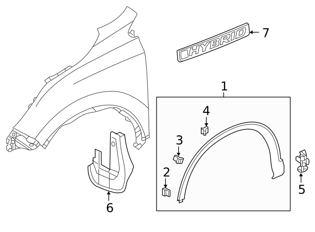 OEM HONDA CR-V QUARTER PANEL-Wheel Fender Molding Retainer (91513-T7A-003) X1