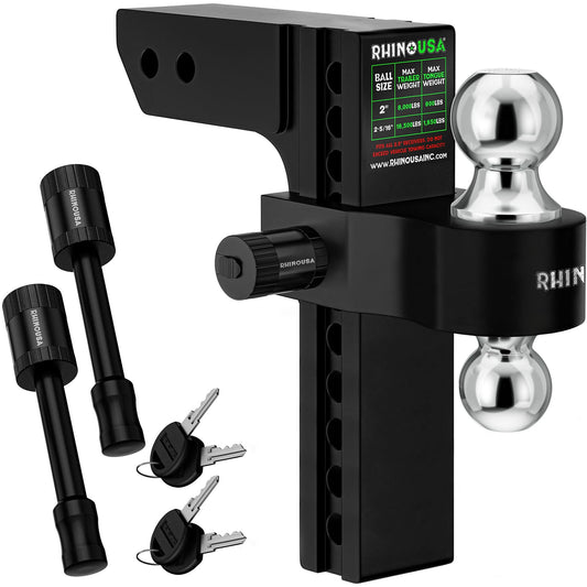 Rhino USA 10In Heavy Duty Drop Hitch - 2.5In (Black)