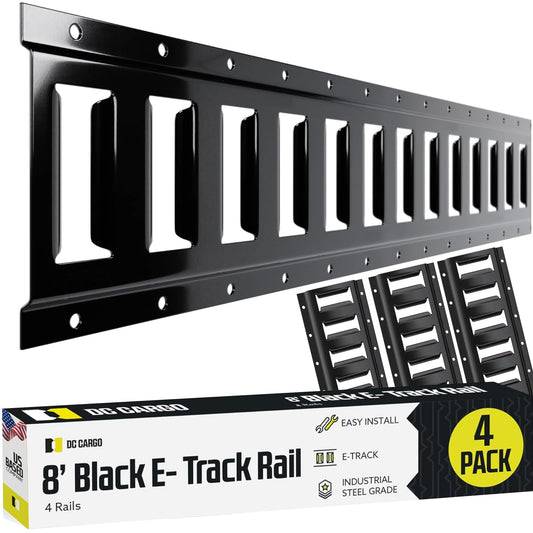 8Ft E-Track Tie-Down Rails, Silver (4 Pack)