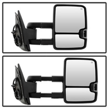 xTune Chevy Silverado 07-13 Heated Amber LED Signal Mirrors Chrome MIR-CSIL07S-G3C-PWH-AM-SET SPYDER