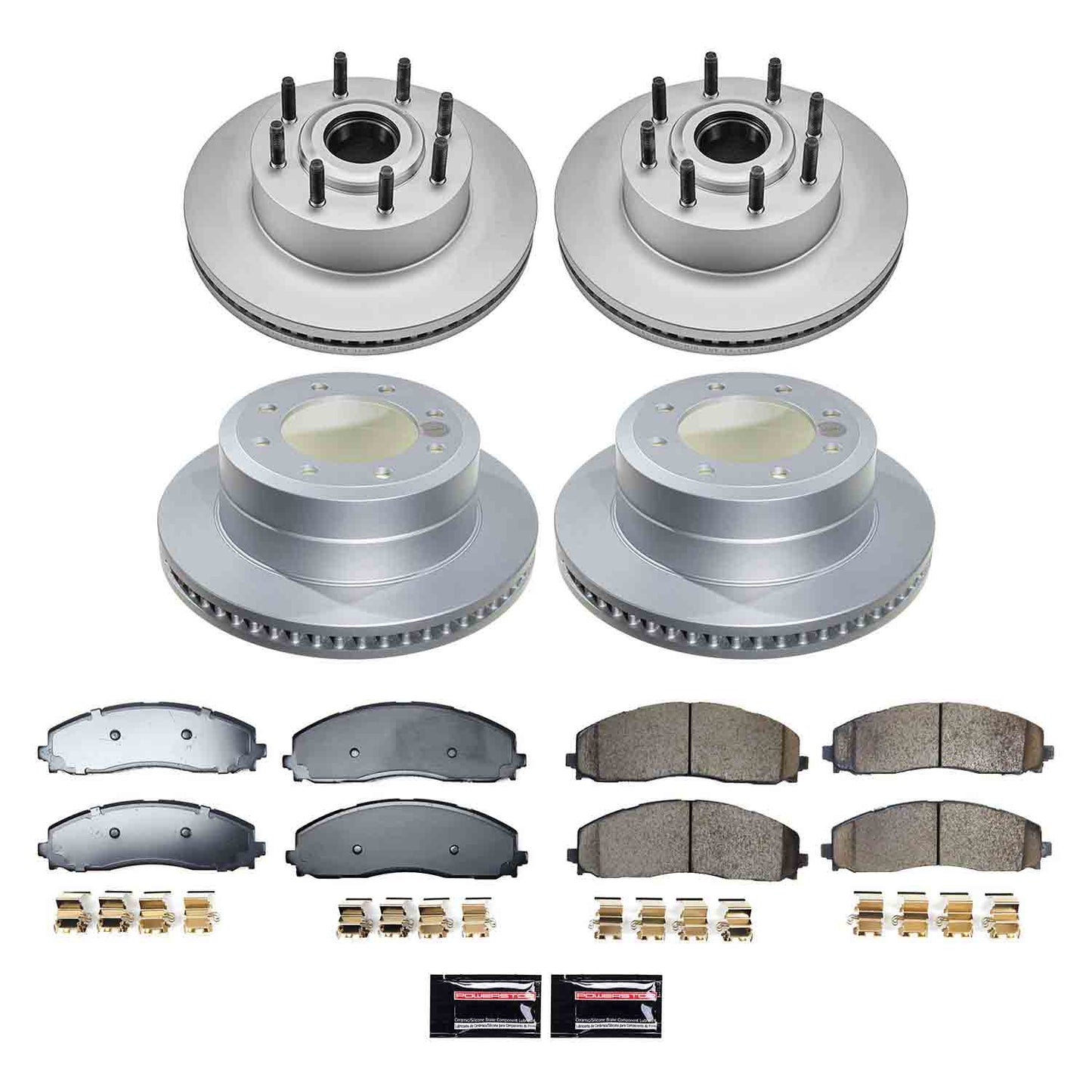 Power Stop 23-24 Ford F-350 Super Duty Front and Rear Z17 Coated Brake Kit