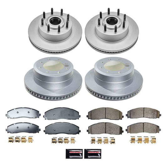 Power Stop 23-24 Ford F-350 Super Duty Front and Rear Z17 Coated Brake Kit