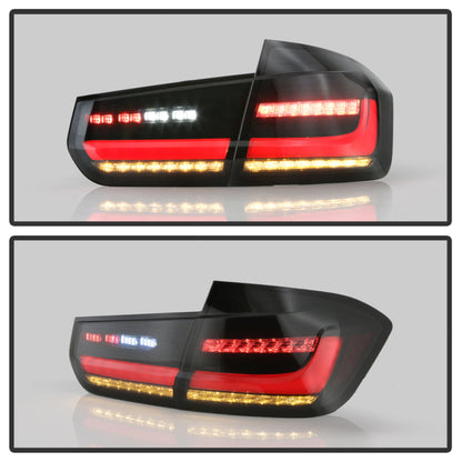 Spyder BMW 3 Series F30 2012-2018 Full LED Tail Lights (ALT-YD-BMWF3012-SEQ-BSM) - Black Smoke SPYDER
