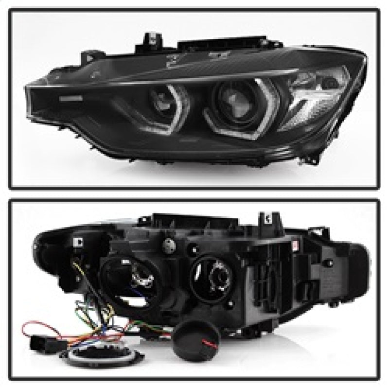 Spyder 12-14 BMW F30 3 Series 4DR Projector Headlights - LED DRL - Black (PRO-YD-BMWF3012-DRL-BK) SPYDER