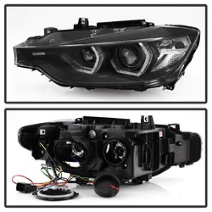 Spyder 12-14 BMW F30 3 Series 4DR Projector Headlights - LED DRL - Black (PRO-YD-BMWF3012-DRL-BK) SPYDER