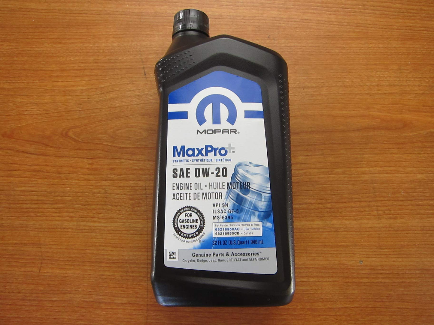 Genuine OEM Mopar 0W20 Oil (68283520AA) X1