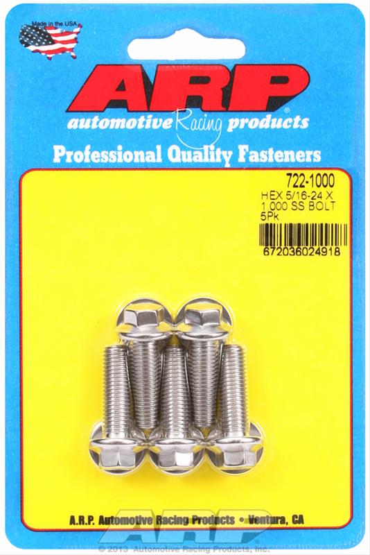 ARP 5/16-24 x 1.000 SS Hex Bolts (5/pkg)