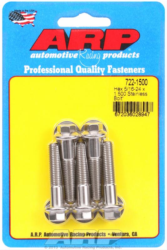 ARP 5/16 in.-24 RH Thread, 1.500 in Hex Head SS 300 Bolts - Set of 5 722-1500