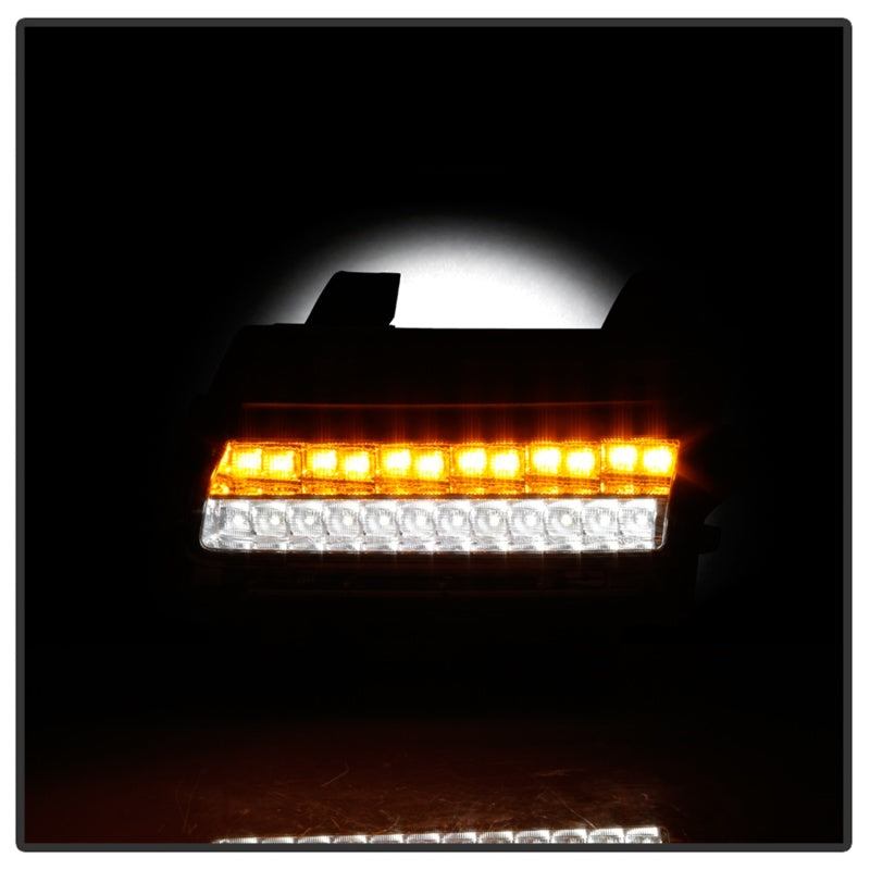Spyder Jeep Wrangler 2018-2019 (Halogen Model Only) LED Front Bumper Lights - Seq. Signal - Chrome SPYDER