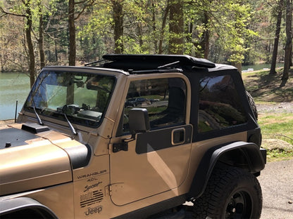 Rampage 18-21 Jeep Wrangler (JL) Unlimited Frameless TrailView Fastback Soft Top Kit - Black Diamond Rampage
