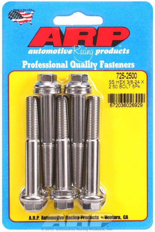 ARP 3/8-24 x 2.500 7/16in Hex Sainless Steel Wrenching Bolts (Pack of 5)