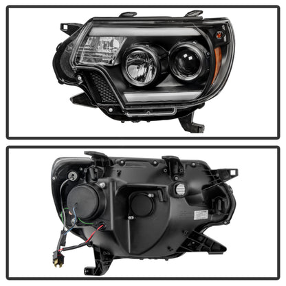 Spyder Toyota Tacoma 12-15 Projector Headlights Light Bar DRL Black PRO-YD-TT12-LBDRL-BK SPYDER