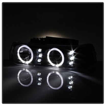 xTune Chevy Silverado 1500/2500 99-02 Bumper Projector Headlights - LED - Black PRO-JH-CSIL99-SET-BK SPYDER