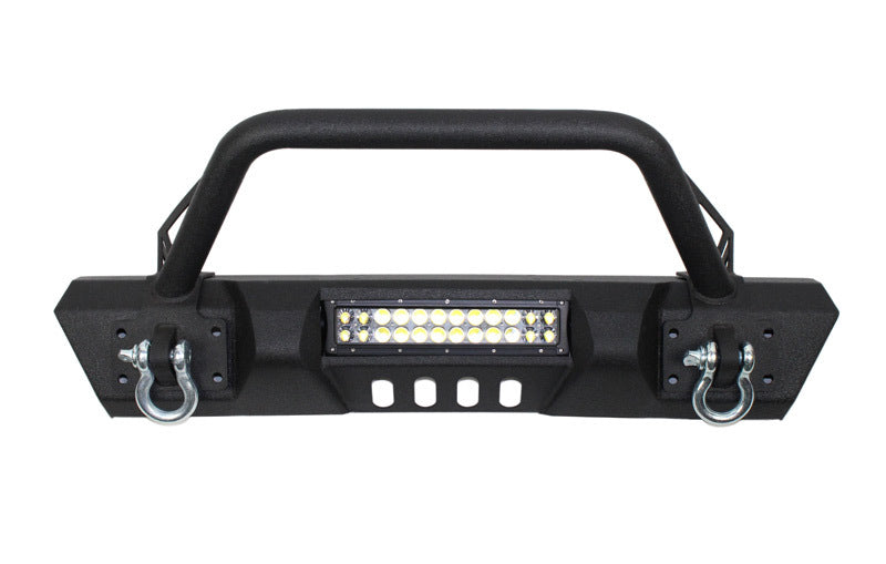 Fishbone Offroad 07-18 Jeep Wrangler JK Frnt Stubby Winch Bumper W/Tube Guard - Blk Txtrd Pwdrcoated Fishbone Offroad