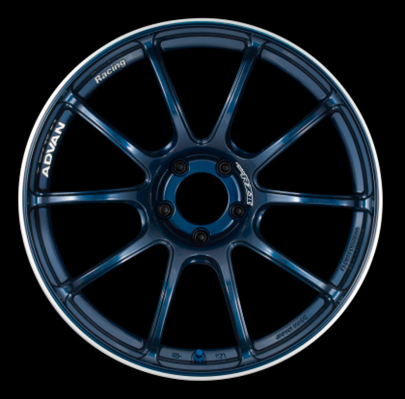 Advan YAZ7F38AE RZII 17x7.5 +38 4-100 Racing Indigo Blue Wheel