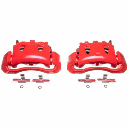 Power Stop 98-02 Dodge Ram 2500 Van Front Red Calipers w/Brackets - Pair PowerStop