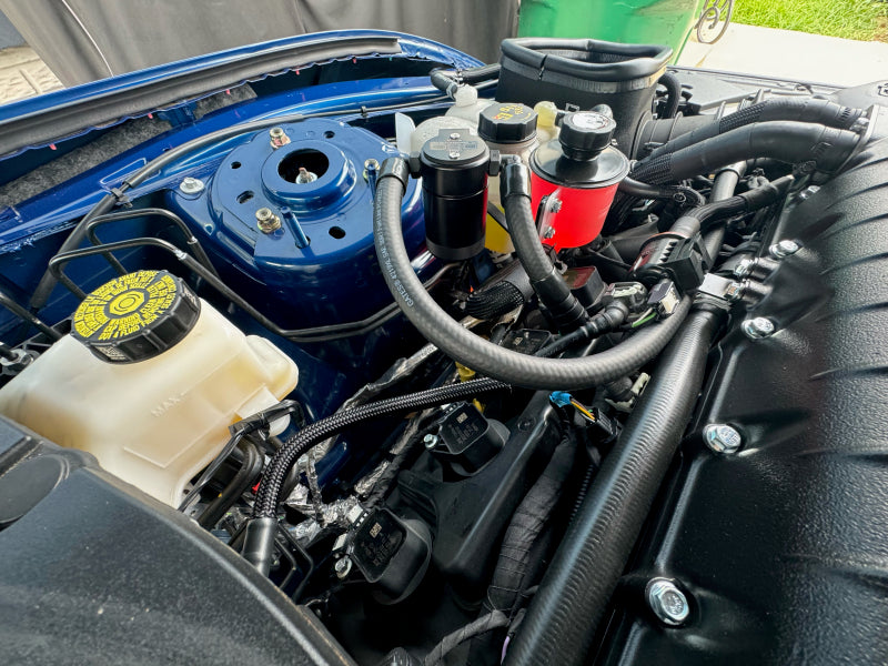 J&L 24+ Ford Mustang 5.0L (w/ Whipple Supercharger) Oil Separator - 3.0 CCV Side Black Anodized