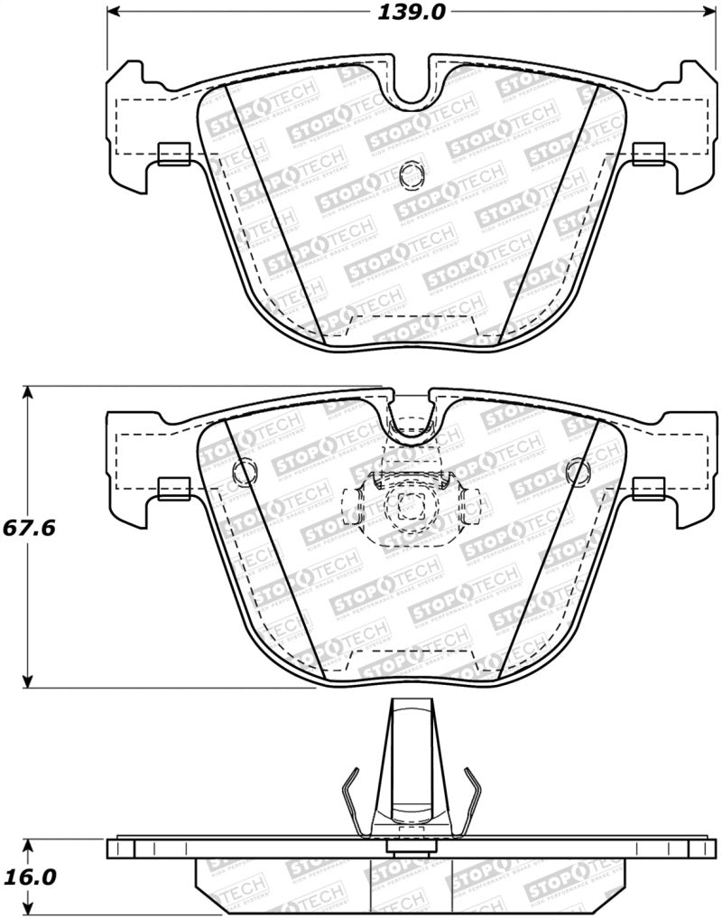 StopTech Premium Ceramic Rear Brake Pads - 308.09191 Stoptech