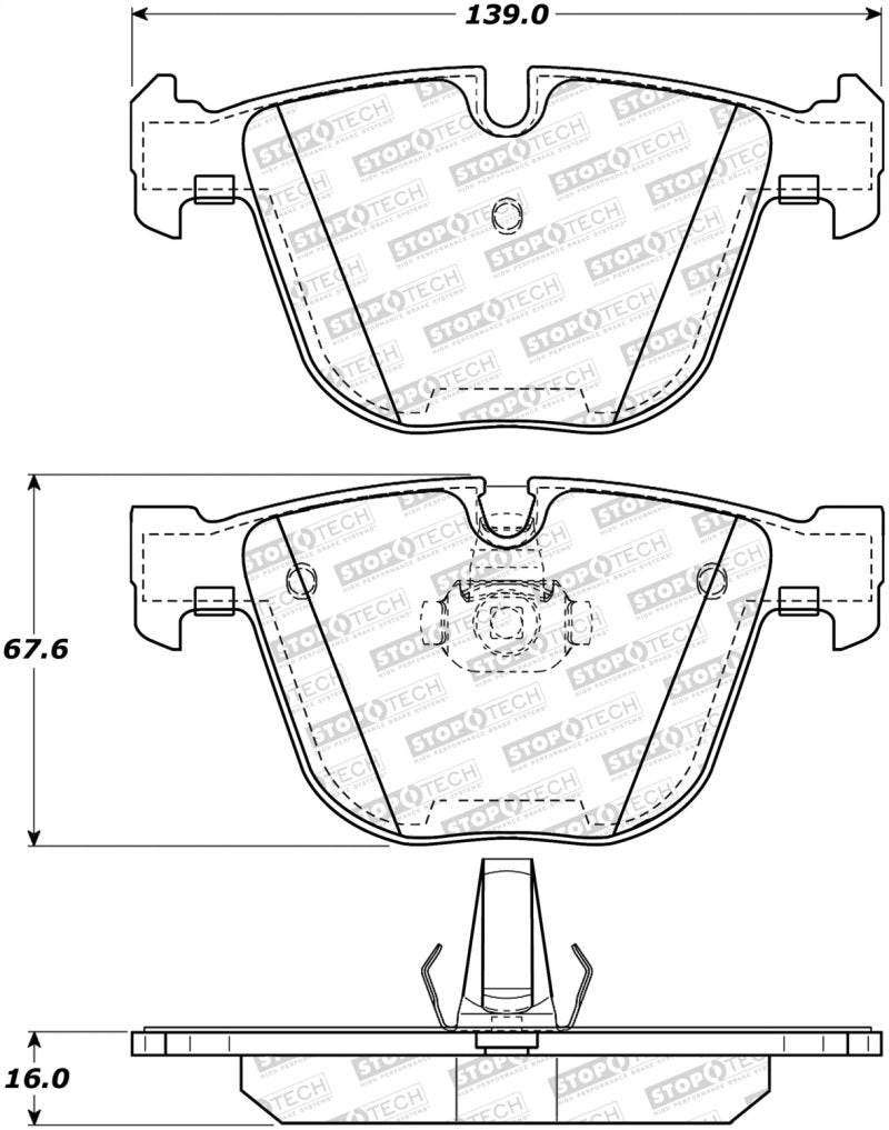 StopTech Premium Ceramic Rear Brake Pads - 308.09191