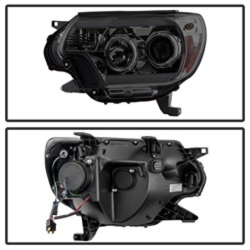 Spyder Toyota Tacoma 12-16 Projector Headlights Light Bar DRL Smoke PRO-YD-TT12-LBDRL-SM SPYDER